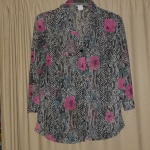 Button down shirt 3 quarter sleeve, size xl
